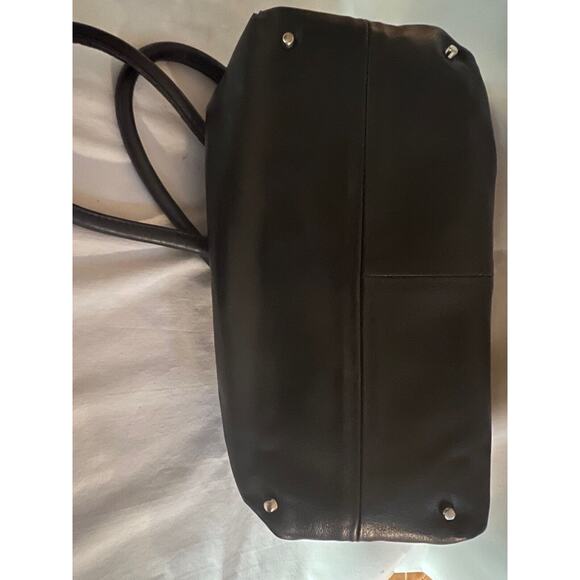 FURLA Vintage Carmen Black Smooth Leather Medium Handbag/Tote Made In Italy 1998 - Picture 7 of 11